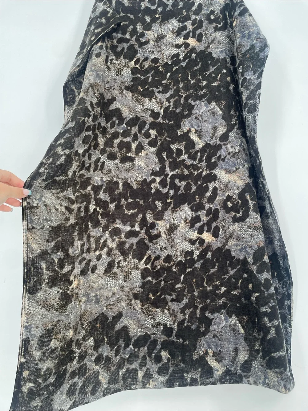 Animal Print Gray Brown Silence + Noise Soft Oversized Tube Scarf Circle Scarf
